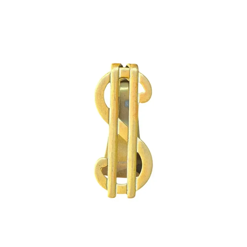 Antique Brass Dollar Sign Money Clip